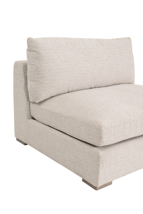 Essentials For Living - Newport Outdoor Modular 1-Seat Armless Chair in LiveSmart Shapiro-Sand, Desert Accoya