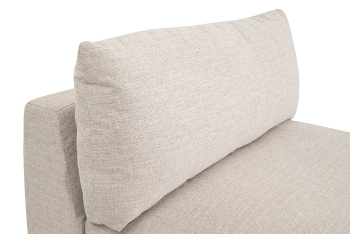 Essentials For Living - Newport Outdoor Modular 1-Seat Armless Chair in LiveSmart Shapiro-Sand, Desert Accoya