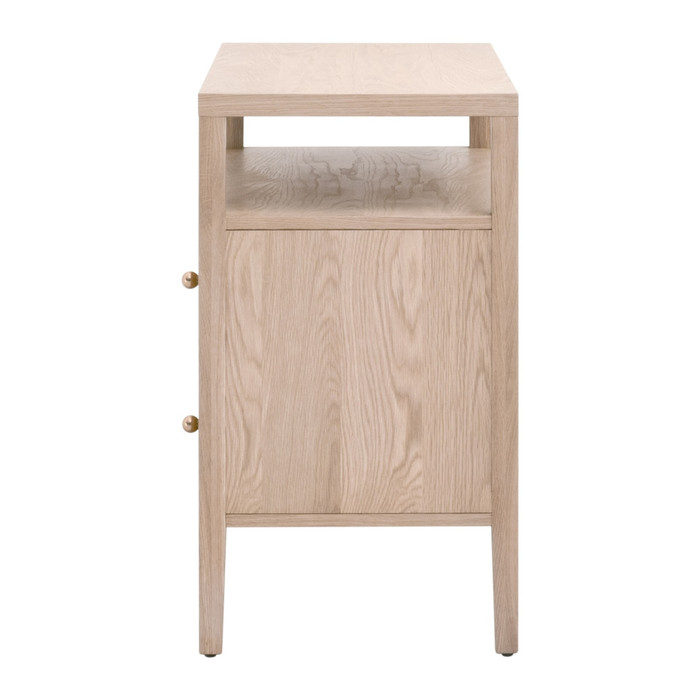 Essentials For Living - Highland Open Shelf, 2-Drawer Nightstand in Natural Oak