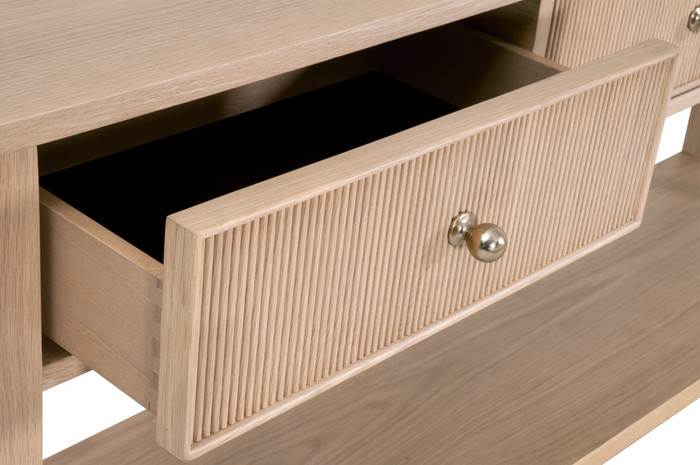 Essentials For Living - Highland 3-Drawer Console Table in Natural Oak