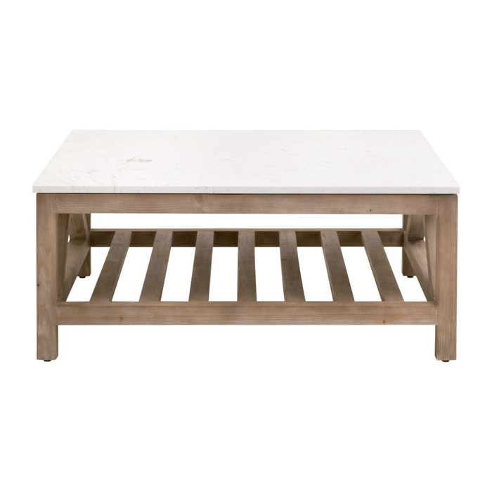 Essentials For Living - Spruce Square Coffee Table in Smoke Gray Pine