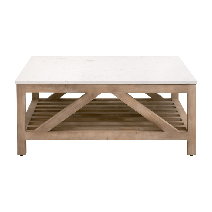 Essentials For Living - Spruce Square Coffee Table in Smoke Gray Pine