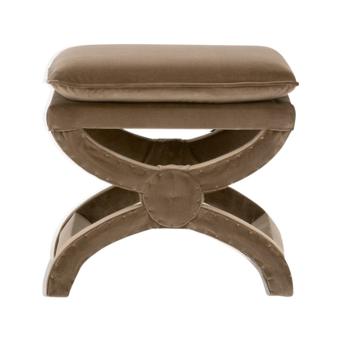 Essentials For Living - Gaston Ottoman in Caramel Velvet