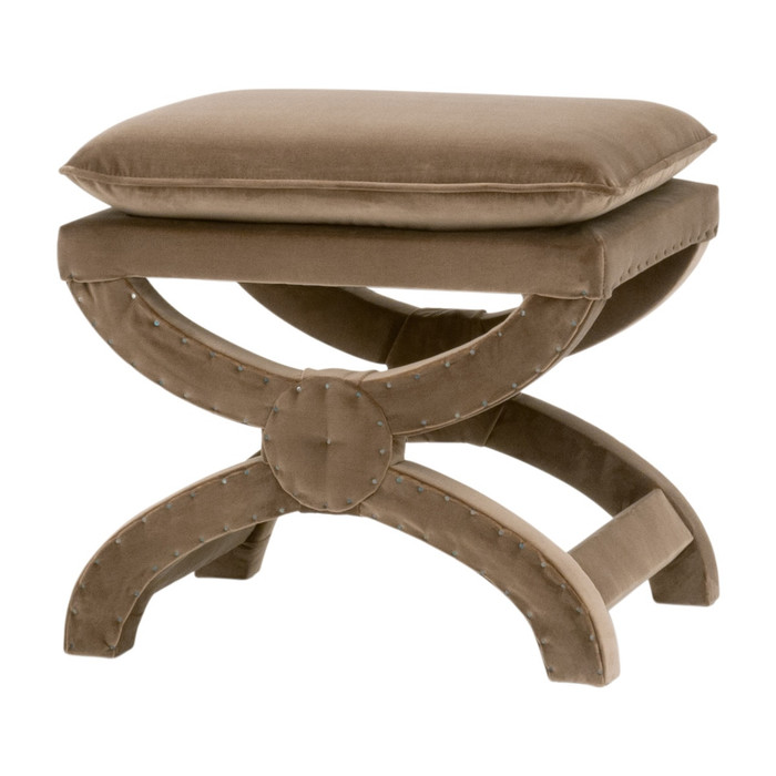 Essentials For Living - Gaston Ottoman in Caramel Velvet