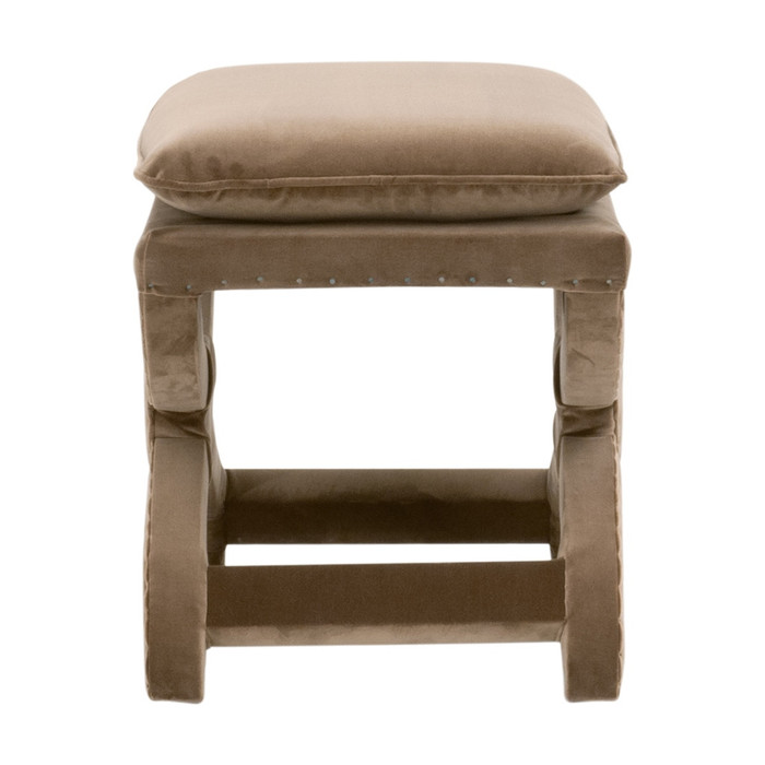 Essentials For Living - Gaston Ottoman in Caramel Velvet