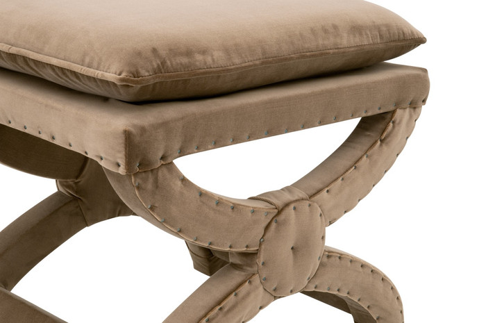 Essentials For Living - Gaston Ottoman in Caramel Velvet