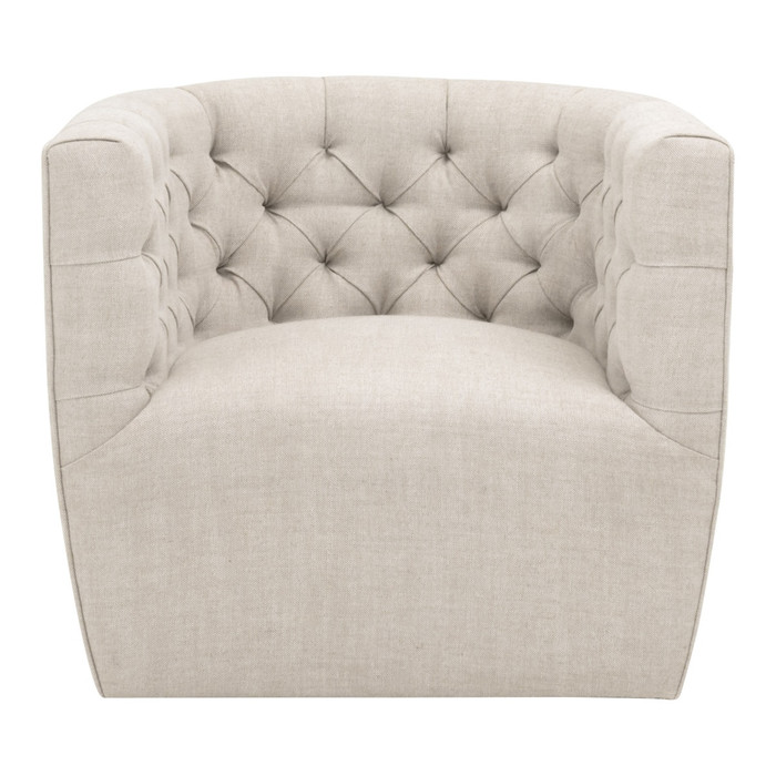 Essentials For Living - Marcel Swivel Club Chair in Performance Bisque French Linen