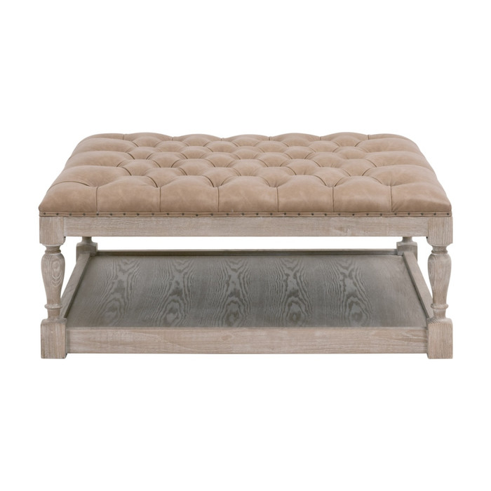 Essentials For Living - Townsend Tufted Upholstered Coffee Table in Ivanhoe-Toast