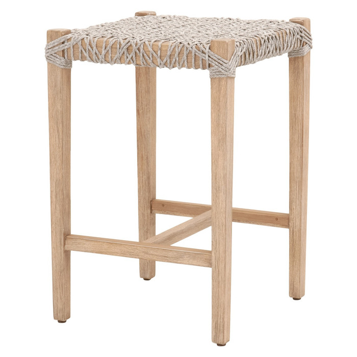 Essentials For Living - Costa Backless Counter Stool in Taupe & White Flat Rope