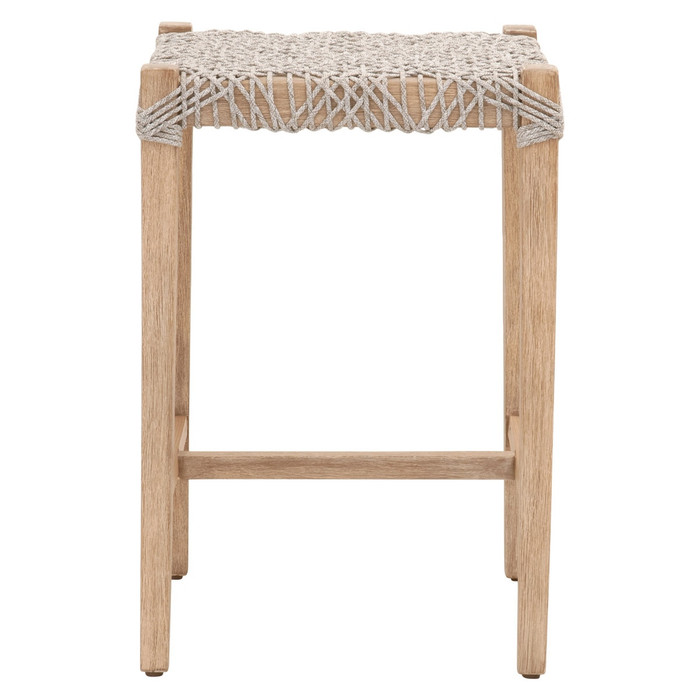 Essentials For Living - Costa Backless Counter Stool in Taupe & White Flat Rope