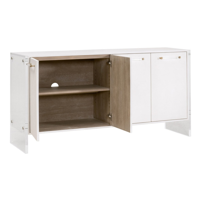 Essentials For Living - Sonia Shagreen Media Sideboard in Pearl Shagreen