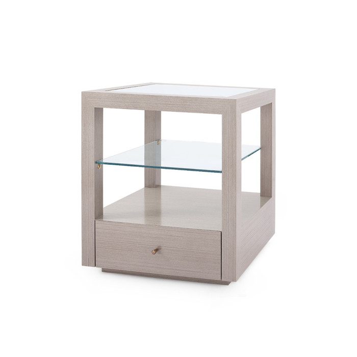 Villa & House - Gavin 1-Drawer Side Table, Taupe Gray