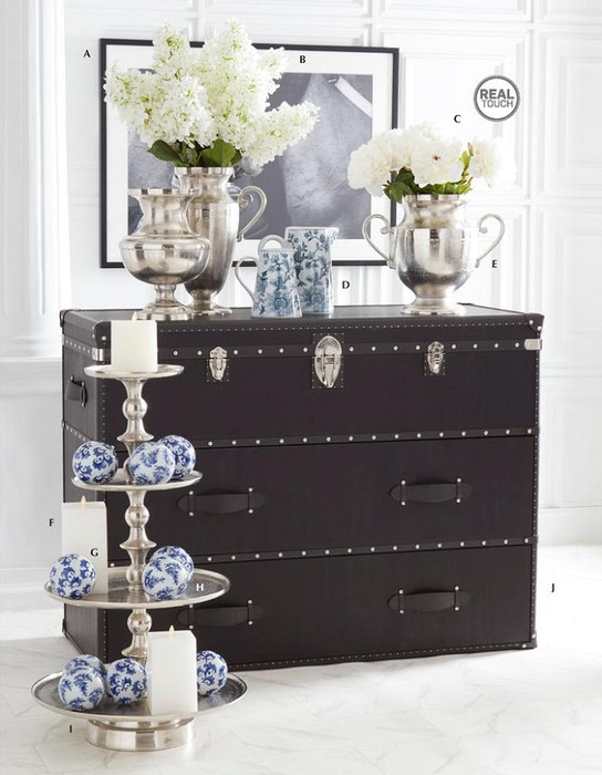 34 Inch Silver Nickel 4 Tiered Round Graduated Stand by K&K Interiors 34 Inch Silver Nickel 4 Tiered Round Graduated Stand by K&K Interiors