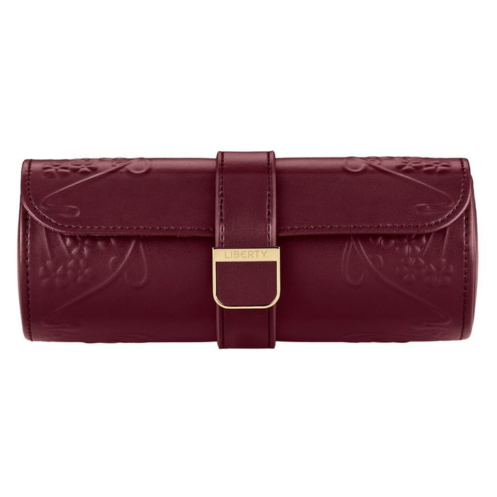WOLF X LIBERTY Ianthe Triple Watch Roll Burgundy