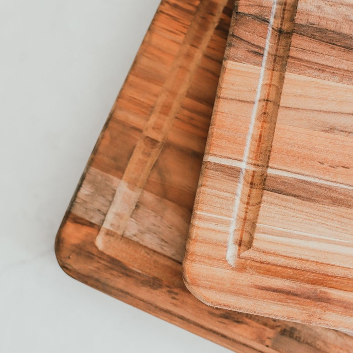 Clean Cut Teak Board by Carved Solutions