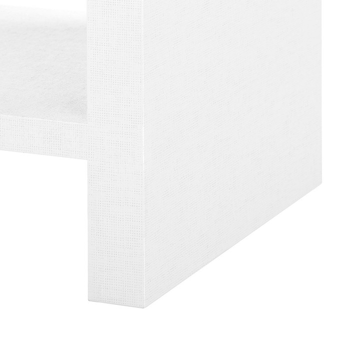 Villa & House - Morgan Grasscloth 1-Drawer Side Table, Chiffon White