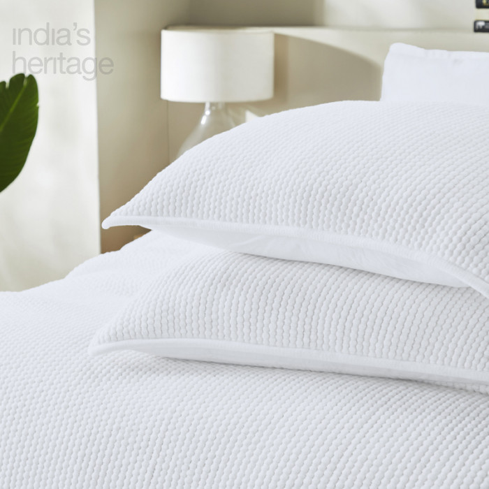 Ellora Casa by India's Heritage Mandalay Euro Shams in White