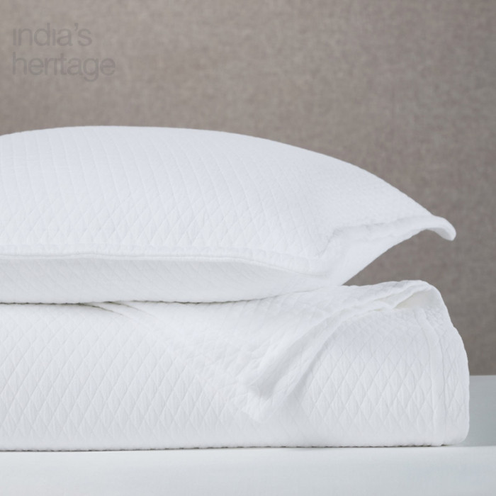 Ellora Casa by India's Heritage Diamond Shams in White