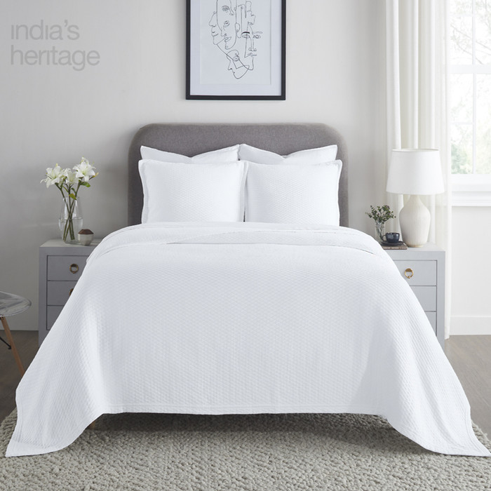 Ellora Casa by India's Heritage Diamond Shams in White