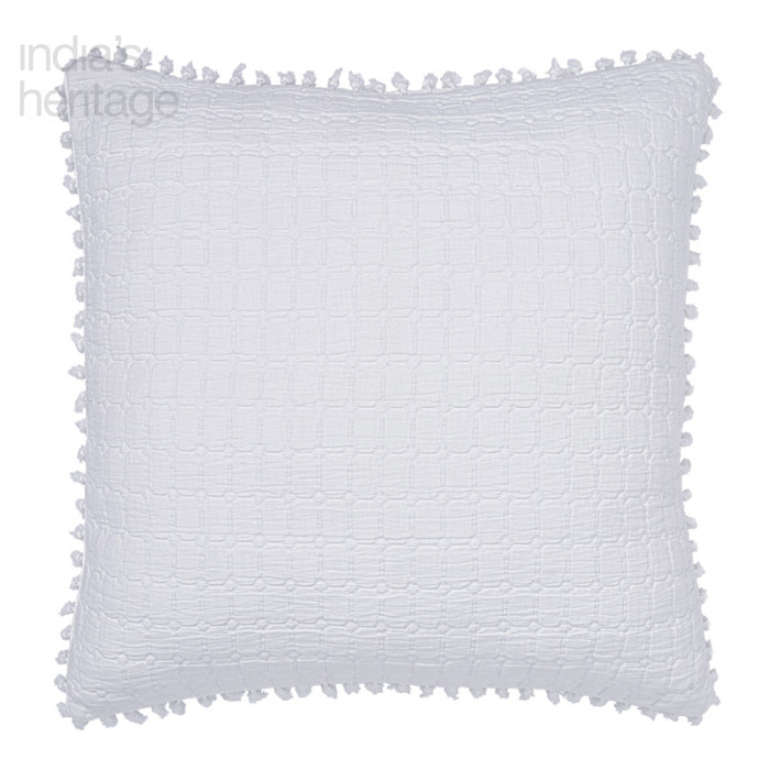 Ellora Casa by India's Heritage Chelsea Euro Shams in White 