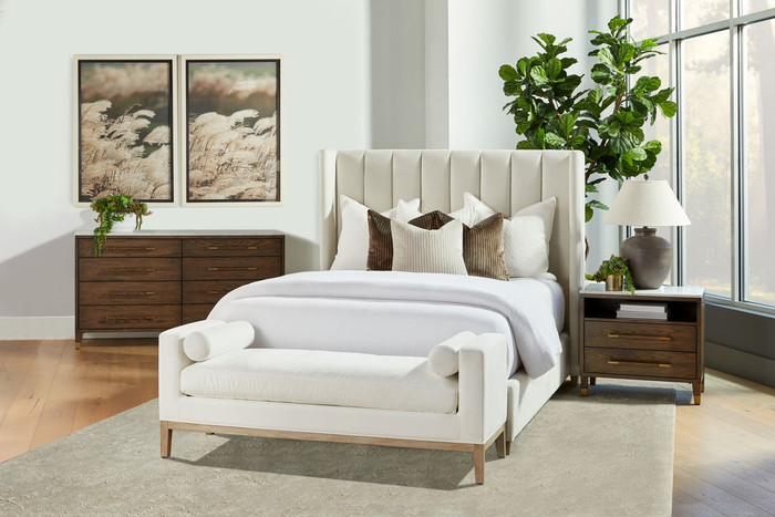Essentials For Living - Chandler Queen Bed in Cream Velvet