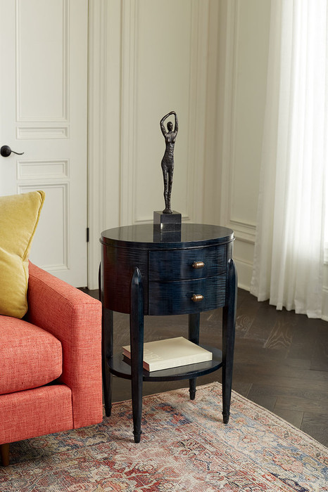 Villa & House - Natalie 2-Drawer End Table, Dusky Ocean