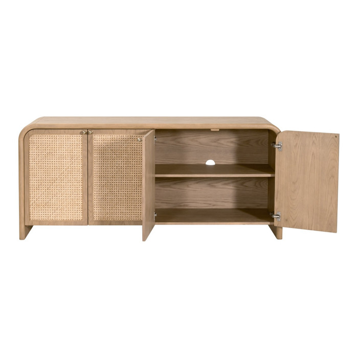 Essentials For Living - Cannes Media Sideboard, Natural Oak