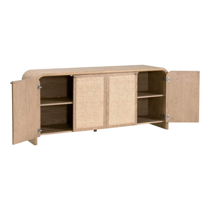 Essentials For Living - Cannes Media Sideboard, Natural Oak