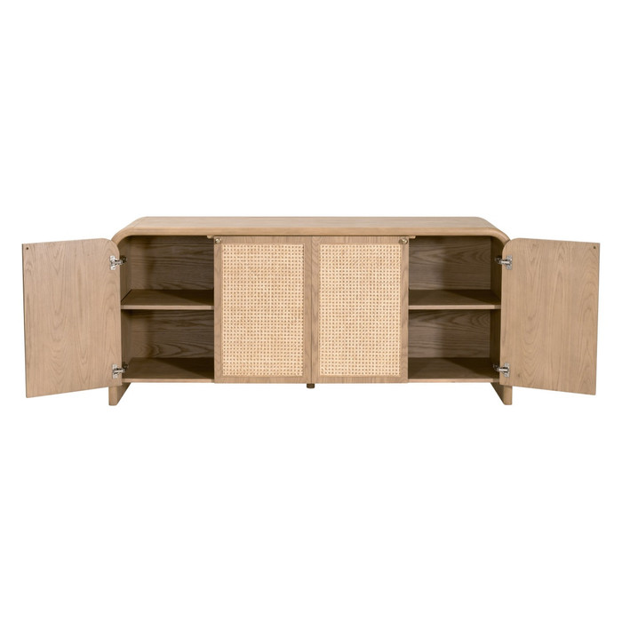 Essentials For Living - Cannes Media Sideboard, Natural Oak