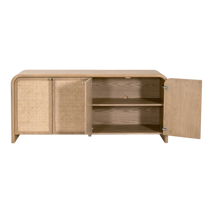 Essentials For Living - Cannes Media Sideboard, Natural Oak