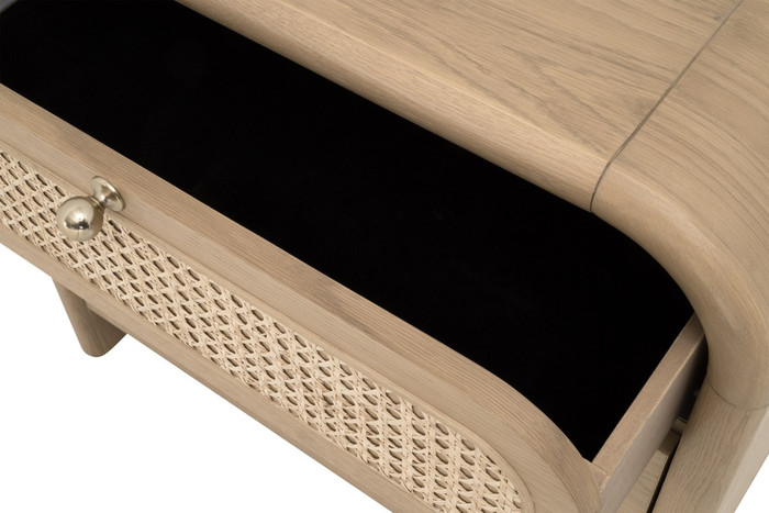 Essentials For Living - Cannes 3-Drawer Nightstand, Natural Oak