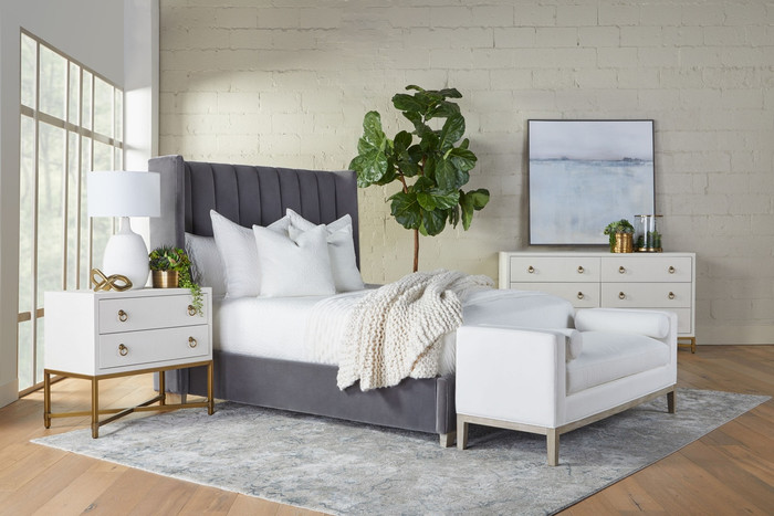 Essentials For Living - Chandler Standard King Bed, Dark Dove Velvet