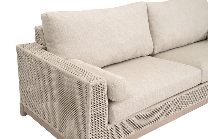Essentials For Living - Tropez Outdoor 90" Sofa, Oat Flat Rope