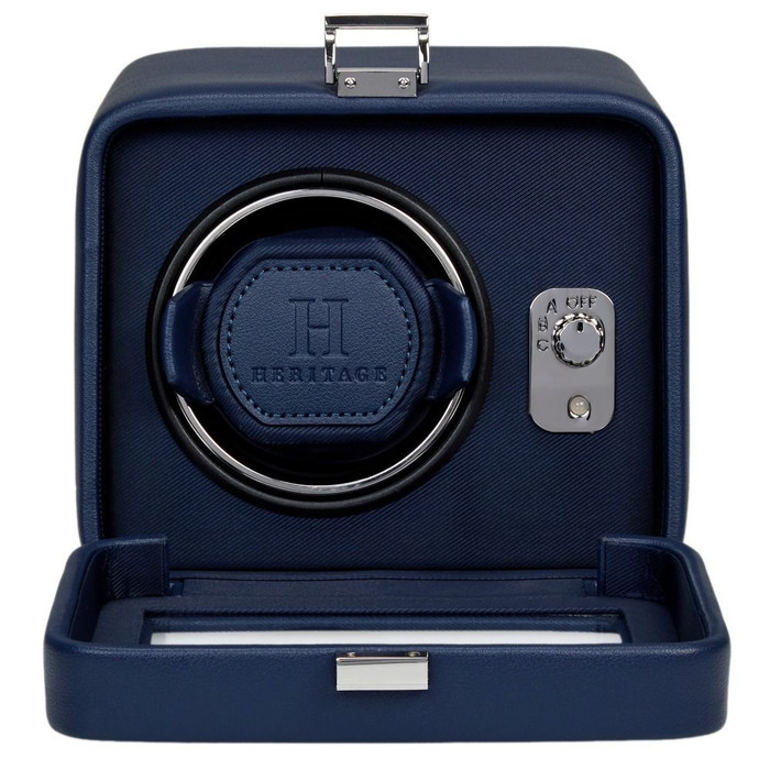 WOLF Windsor Heritage Single Winder w/ Cover - Navy