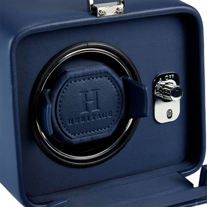WOLF Windsor Heritage Single Winder w/ Cover - Navy