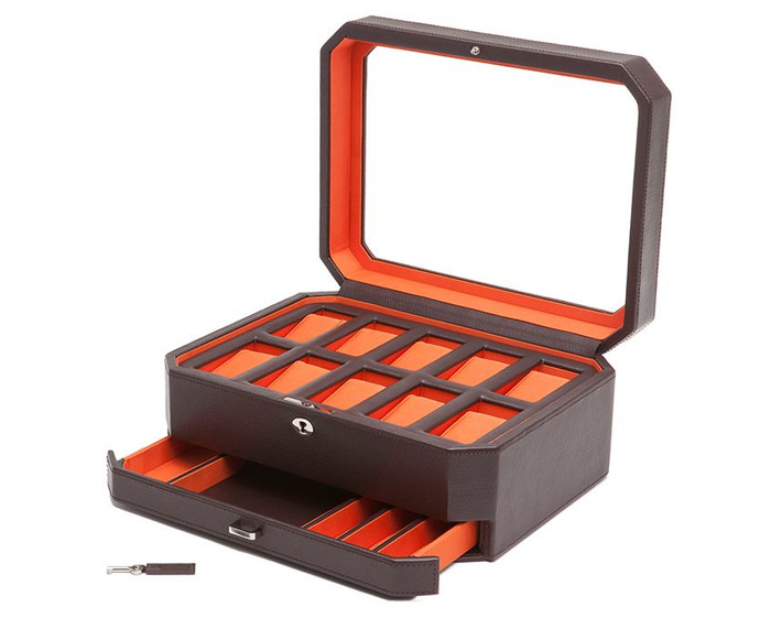 WOLF Heritage Windsor 10 Piece Watch Box with Drawer