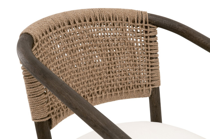 Essentials For Living - Juxtaposition Accent Chair in LiveSmart Peyton Pearl, Matte Brown Oak, Jute Twine