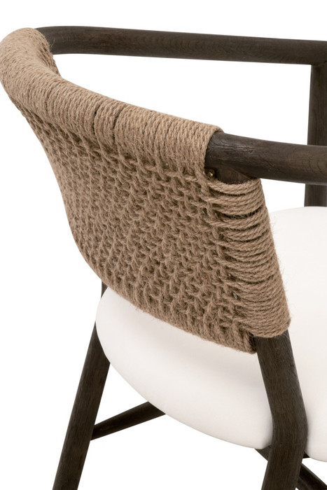 Essentials For Living - Juxtaposition Accent Chair in LiveSmart Peyton Pearl, Matte Brown Oak, Jute Twine