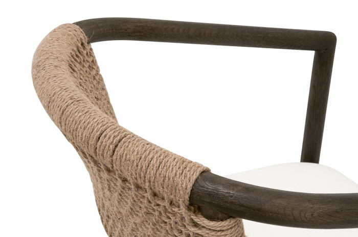 Essentials For Living - Juxtaposition Accent Chair in LiveSmart Peyton Pearl, Matte Brown Oak, Jute Twine