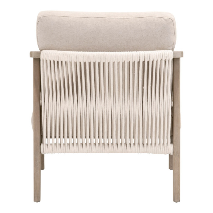 Essentials For Living - Harbor Club Chair in Flax Linen, White Rope, Smoke Gray Oak