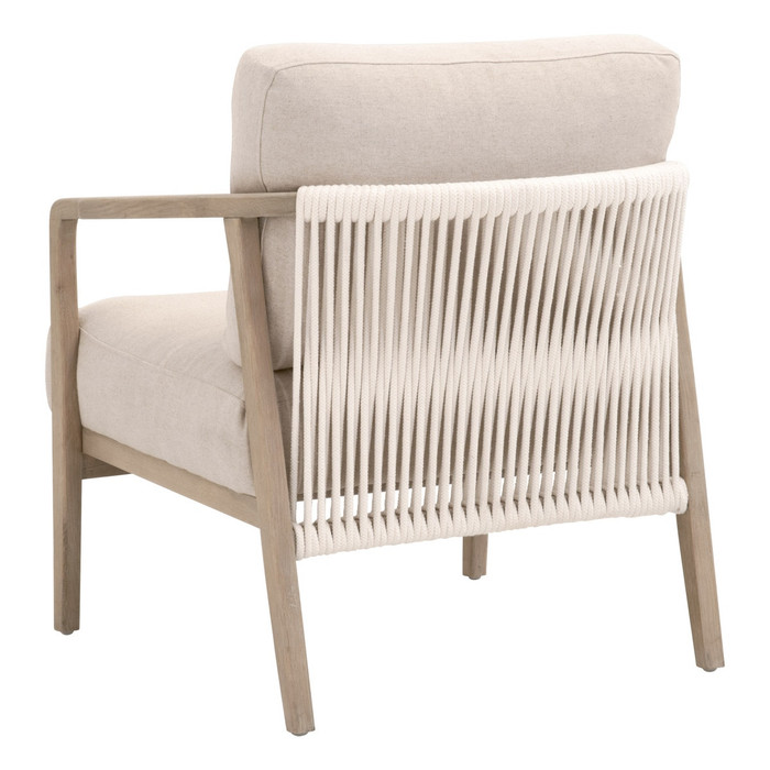 Essentials For Living - Harbor Club Chair in Flax Linen, White Rope, Smoke Gray Oak
