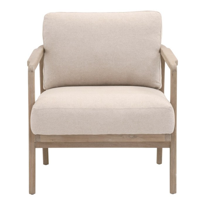 Essentials For Living - Harbor Club Chair in Flax Linen, White Rope, Smoke Gray Oak