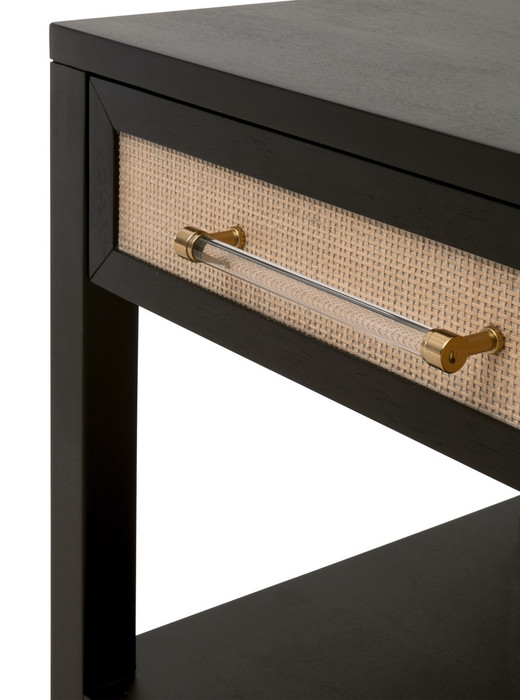 Essentials For Living - Holland 1-Drawer Side Table in Brushed Black Acacia