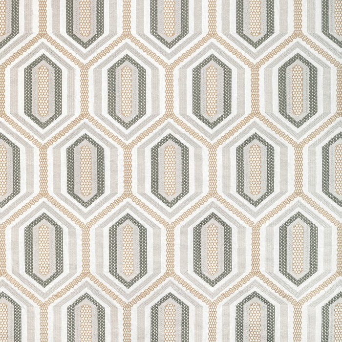 Kaleidoscope Emb in Natural, Multipurpose Fabric by Kravet Couture
