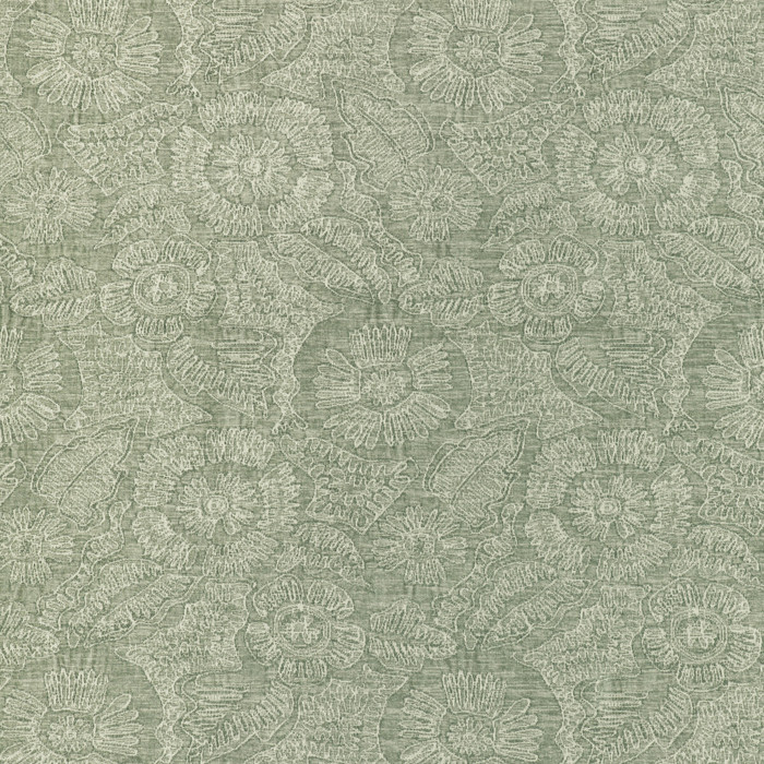 Chenille Bloom in Sage, Upholstery Fabric by Kravet Couture