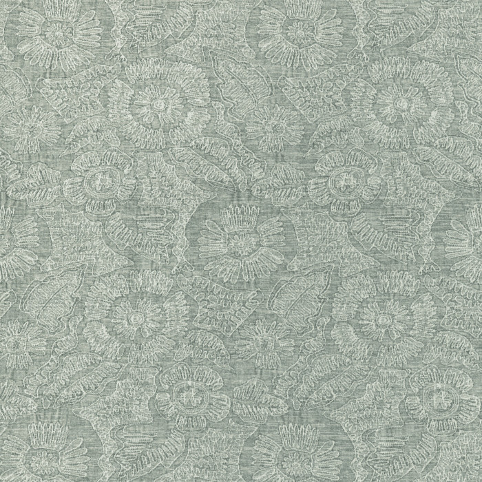 Chenille Bloom in Seaglass, Upholstery Fabric by Kravet Couture