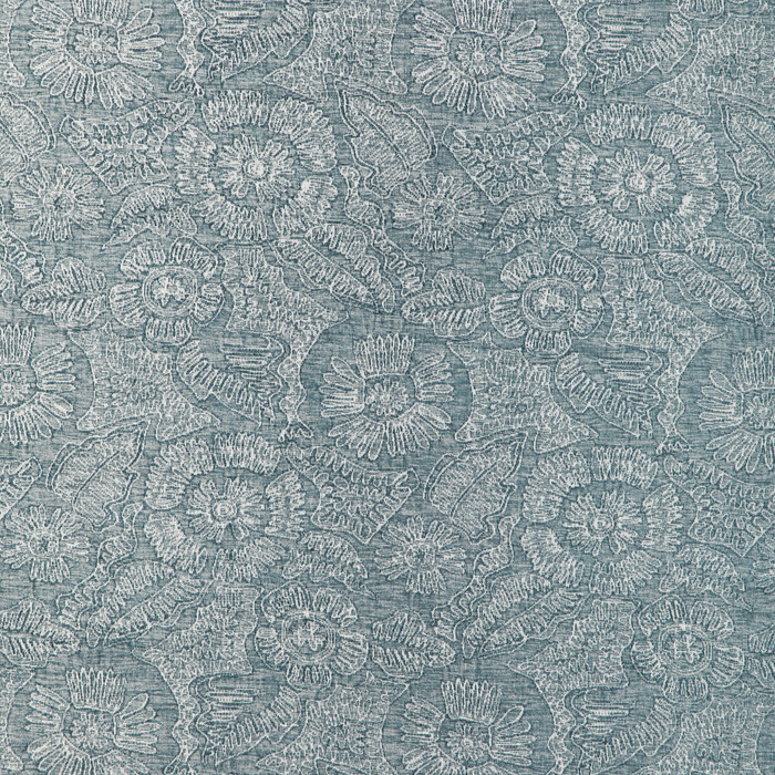 Chenille Bloom in Sky, Upholstery Fabric by Kravet Couture