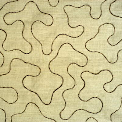 Jig Saw Silk in Natural, Drapery Fabric by Kravet Couture