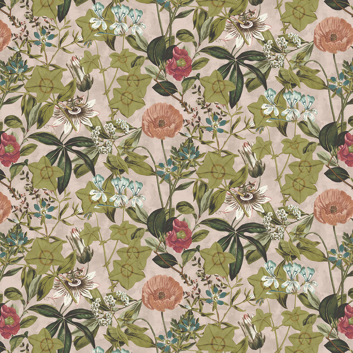 Passiflora in Blush Velvet, Multipurpose Fabric by Clarke & Clarke