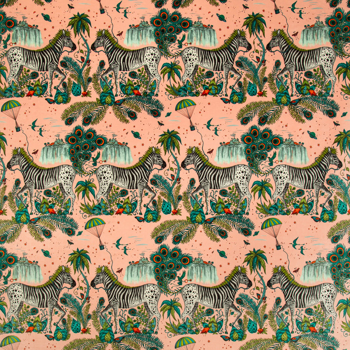 Lost World Velvet in Pink, Multipurpose Fabric by Clarke & Clarke